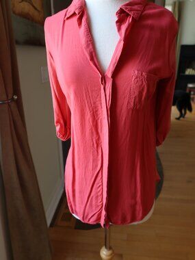 Splendid long blouse/top/coverup/dress with tab s1eeves chest pocket size S